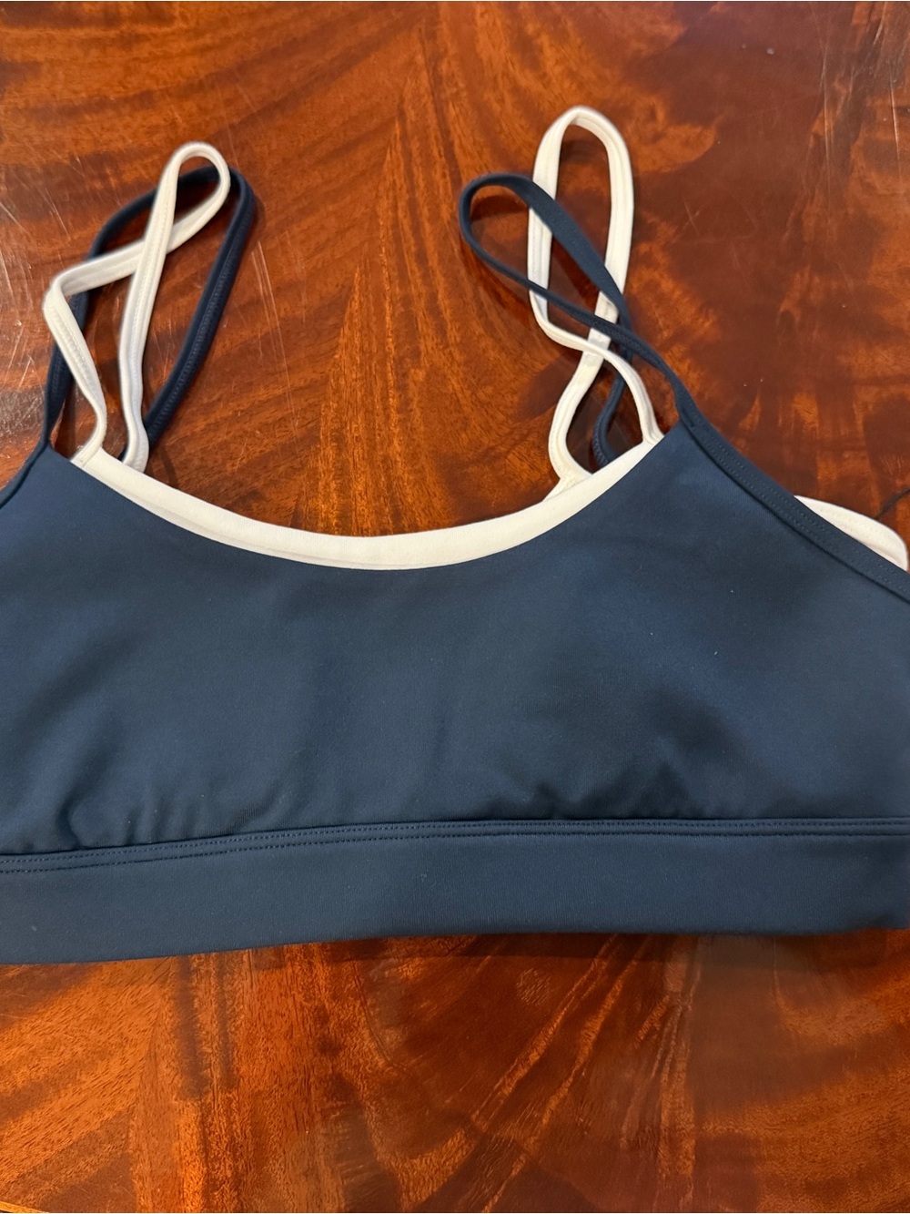 NWT Alo Women’s Navy & white Strappy Bralette